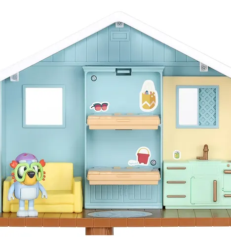 Juego Cabaña De Playa Bluey Con 10 Piezas Y Figura Exclusiva
