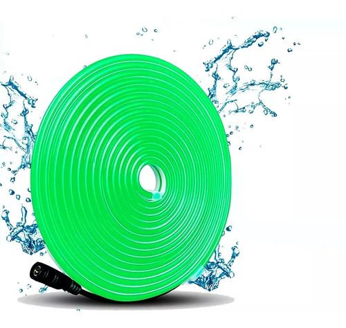 Tira Led Neon Flex Luz Color Verde Sumergible Manguera Led 5m Plasma Sin Eliminador
