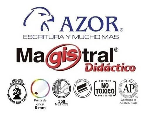 Marcadores Pizarrón Blanco Con 4 Magistral Didactico Azor
