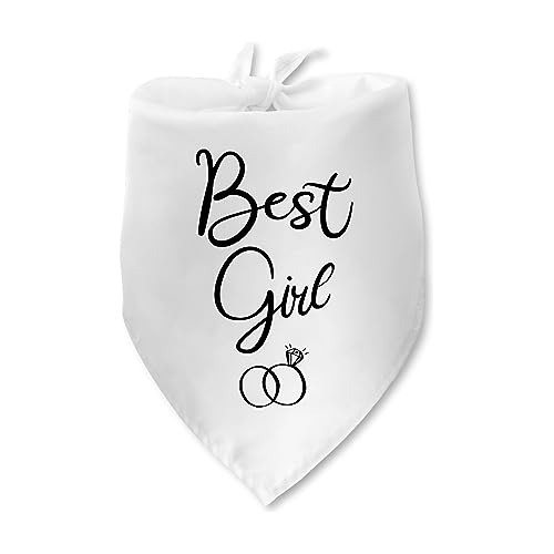 Best Girl Dog Wedding Bandana Bridal Shower Gift Dog En...