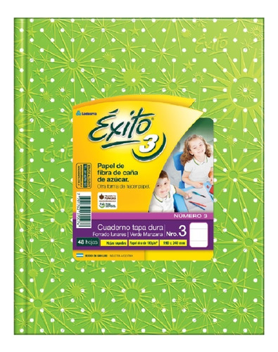 Cuaderno Exito Tapa Dura Nº3 Tipo Abc Verde Manz Lunar Raya