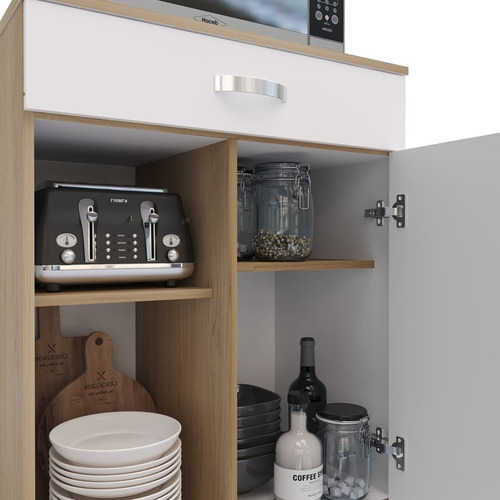 Auxiliar De Cocina Eva Color Rovere-Blanco