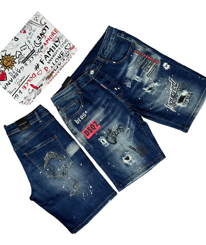 Mochos Pantaloneta Jeans Dsquared2 Hombre 