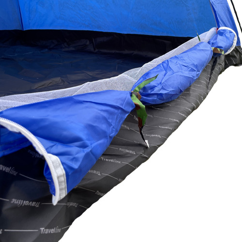 Barraca Camping 4 Pessoas 2x2m Azul Com Tela Mosquiteira