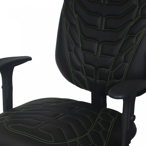 Cadeira Gamer Naja Braço Regulável Modelo Presidente Cor Costura Verde
