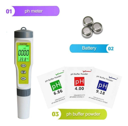 Imagen 4 de 4 de 3 En 1 Ph Ec Temp Multiparametro Probador Calidad Del Agua