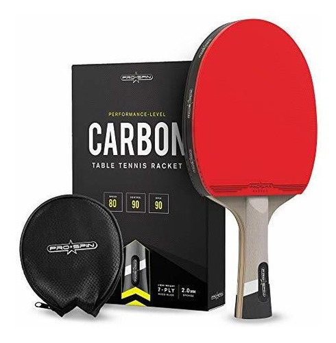 Raquetas - Pala De Ping Pong Pro Spin Con Fibra De Carbono |
