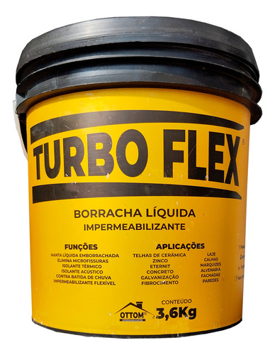 Borracha Liquida Turbo Flex 3,6kg Protege Impermeabiliza 