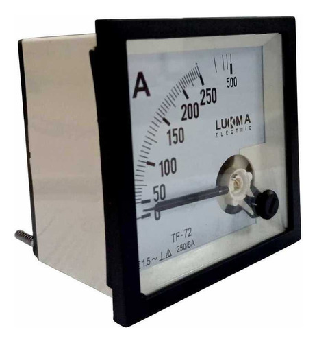 Amperímetro Analógico 0-250a Ferro Móvel 72x72mm Lukma