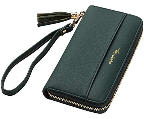 Travelambo Cartera Para Mujer Borla Bifold Ladies Cluth Wris