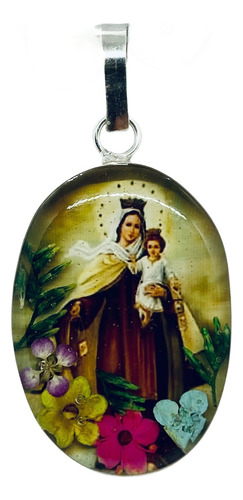 Medalla De La Virgen Del Carmen Encapsulada Doble (dplata)