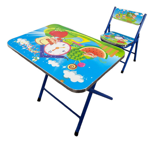 Mesa Plegable Escritorio Infantil Juego Con Silla Niños