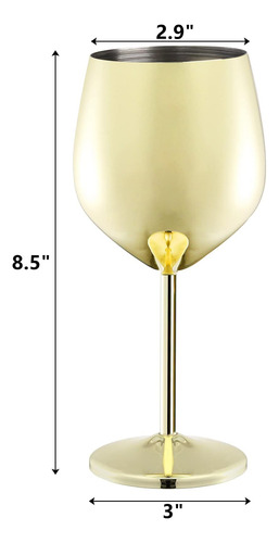 Deayou Paquete De 2 Copas De Vino De Acero Inoxidable, Copa
