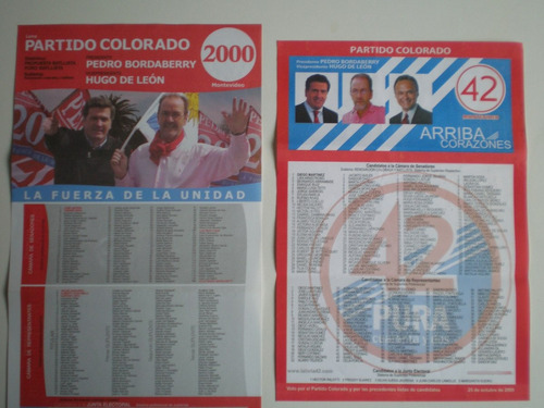 Elecciones 2009 Partido Colorado Listas 5 11 42 3210 C/u