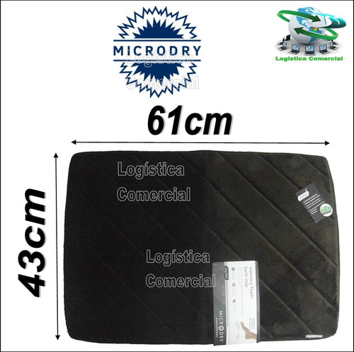 Alfombra Baño Microfibra Antideslizante Absorbente 43 X61 Cm