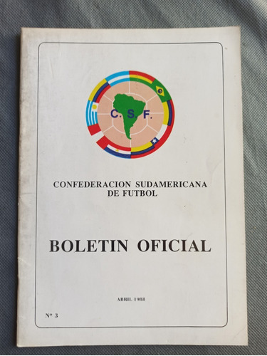 Revista Boletin Conmebol Nº 3 Confederación Sud Futbol 1988