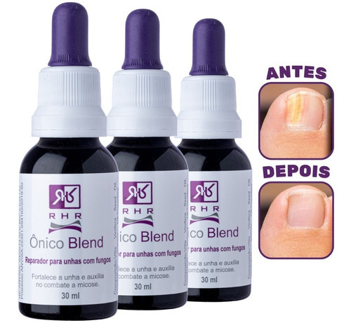 Kit 3 Ônico Blend Reparador Unhas C/ Fungos 30ml - Rhr Cor Incolor