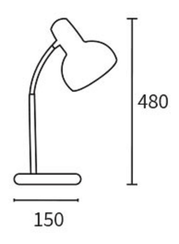 Imagen 2 de 2 de Lampara De Mesa Escritorio Melo Metal Caño Flexible E27 Led