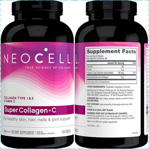 Colageno Neocell 360 Capsulas Al Mejor Original Mas Biotin