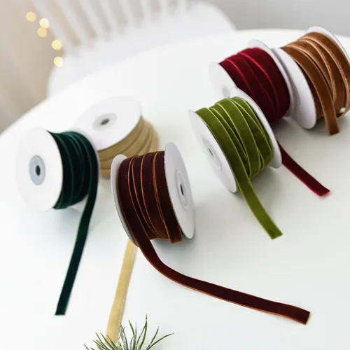 3pcs Cinta De Terciopel Para Adornos De Árbol De Navidad
