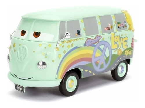 Fillmore Combi Cars Volkswagen Vw 1:24 Jada Disney Color Verde