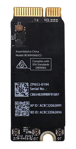 Tarjeta Inalámbrica Wifi Airport Card Bcm943602cs Tarjeta Wi