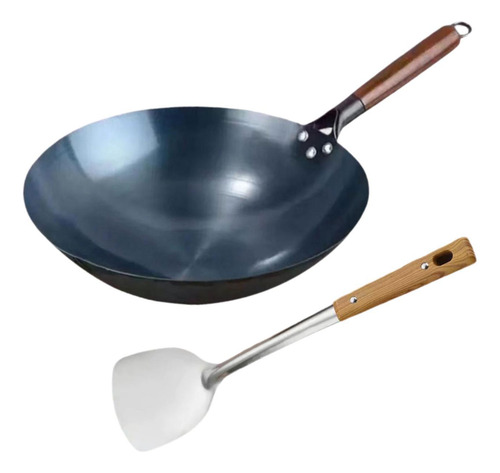 Sartén Wok Wok De Hierro Wok Para Cocinar A Gas Wok 34 Cm