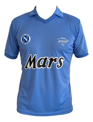  Camiseta Napoli Mars Campeon Uefa 1989 Celeste Retro