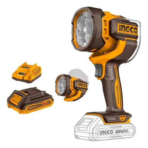 Linterna A Bateria Led 20v C/bat Y Carg Ingco Cwli20881 -smf Linterna Amarillo Luz Blanco