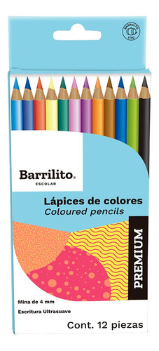 Colores Barrilito 12 Pzs Mina Suave Extragruesa 4 Mm