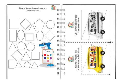 Kit 7 Em 1 - Caderno De Atividades De Matemática Infantil Pré Escola Homeschooling - Aprendizagem Lúdica Com Apostila Completa Capa Dura 299pg