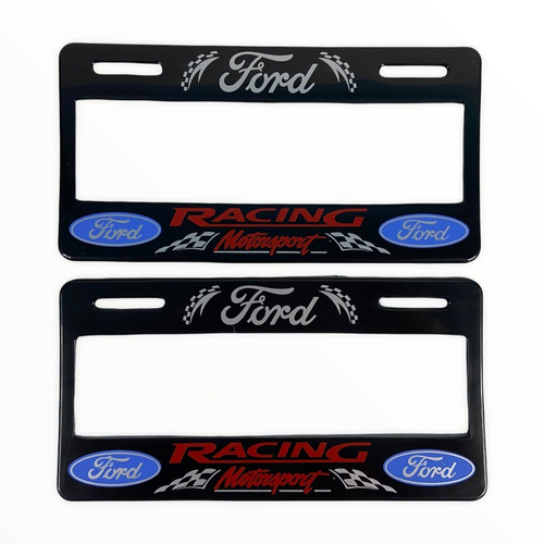 Par De Marcos Portaplacas Ford Racing Tipo Europeo Ancho