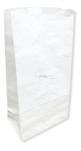 Db-20 Bolsa Papel Kraft Blanca Bio Ecologica 21x42cm 100pza