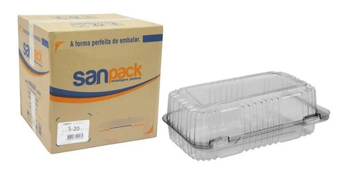 Embalagem Retângular Alta Sanpack S20 - Cx. 60 Un.