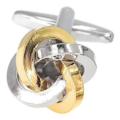 Mancuernillas Thot Ra Nudo Plateado Con Dorado Camisa D-437