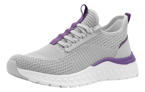 Tenis Para Mujer Charly® Walking Relax Textil Color Gris