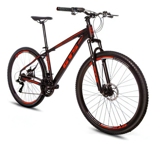 Bicicleta Aro 29 Gts Feel Bike 24 Marchas Freio À Disco Cor Preto/vermelho Tamanho Do Quadro 19