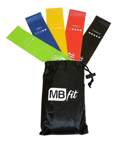 Kit 5 Faixas Elásticas Miniband 5 Resistências Treino P Casa