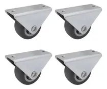 Comprar 4 Ruedas Goma Para Cama Camera Pvc Fija Gris 35mm No Raya