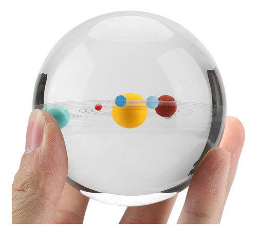 Bola De Cristal Decoración 8cm Transparente Esfera Galaxias