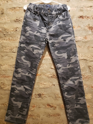 Pantalon Largo Camuflado Gris De Niño Talle 10 Marca Gap.