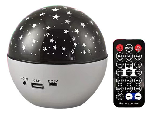 Lámpara Velador Para Mesa De Luz Gadnic Esfera Mágica Galaxy Estructura Gris