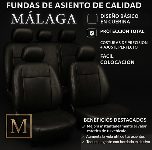 Funda Cubre Asiento Cuerina Chevrolet Meriva- Negro