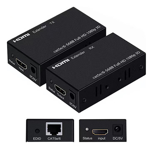 Extensor Video Hdmi Hasta 60 Mts Rj45 Por Cable Utp Activo