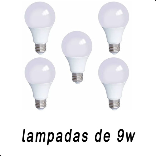 Kit Lampada Led Globo Bulbo Redonda 9 W 100-240v Bivolt 5pç