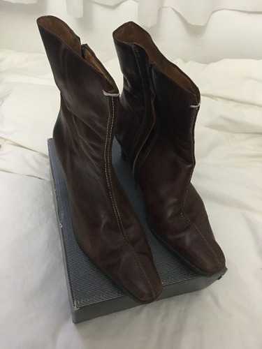 Botas Cortas Cuero Marron Terracota Marca Febo Nro 40
