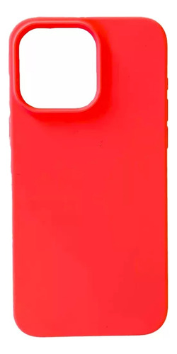 Funda Silicona Case Compatible Con Iphone 15 Pro Max Coral Fluor Lisa