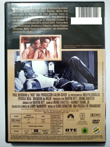 Hud El Indomable Paul Newman Dvd Original (Usado)