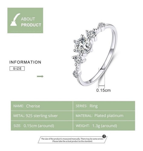 Imagen 3 de 10 de Anillo Mujer Multi Circones Compromiso Matrimonio Plata 925