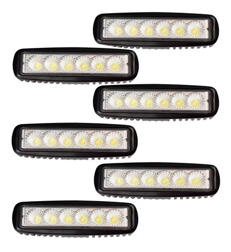 Kit 6 Faros Barra 6 Leds Luz Auxiliar Accesorio Arenero 